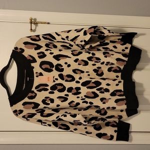 EVRI Black and Tan Animal Print Sweater